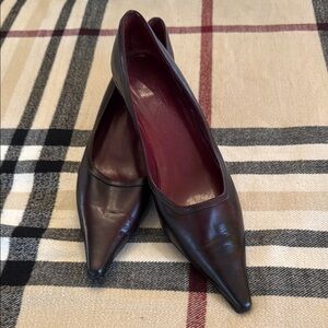 Vero Ve Cuoio Brown Leather Heels Sleek Professional Design